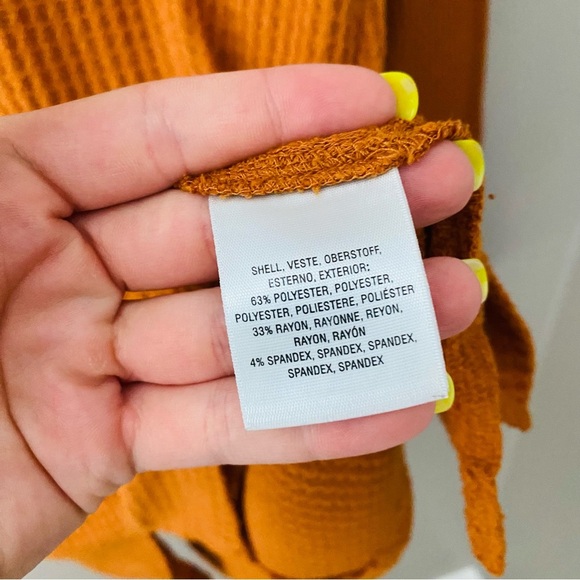 Maeve by Anthro. V-Neck Long Sleeve Top Burnt Orange Sz XS - Picture 6 of 9